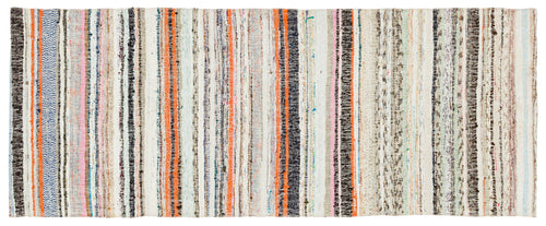 Girit Beige Striped Wool Handmade Area Rug 2'9" x 7'1"