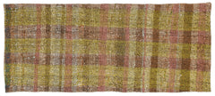 Girit Yellow Striped Wool Handmade Area Rug 2'7" x 6'0"