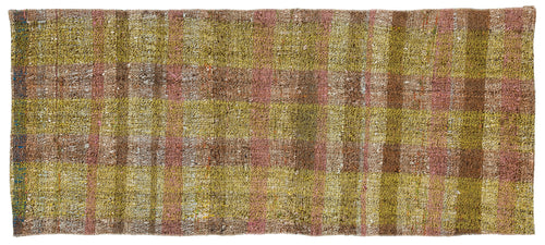 Girit Yellow Striped Wool Handmade Area Rug 2'7" x 6'0"