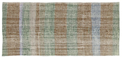 Girit Beige Striped Wool Handmade Area Rug 2'9" x 5'11"