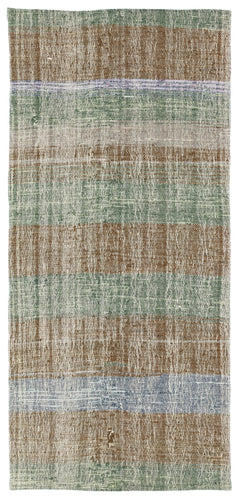 Girit Beige Striped Wool Handmade Area Rug 2'9" x 5'11"