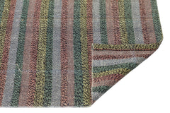 Girit Brown Striped Wool Handmade Area Rug 2'7" x 6'11"