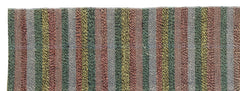 Girit Brown Striped Wool Handmade Area Rug 2'7" x 6'11"