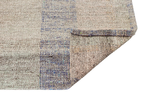 Girit Beige Striped Wool Handmade Area Rug 2'11" x 4'4"
