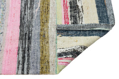 Girit Beige Striped Wool Handmade Area Rug 5'10" x 10'4"