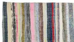 Girit Beige Striped Wool Handmade Area Rug 5'10" x 10'4"