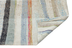 Girit Beige Striped Wool Handmade Area Rug 5'3" x 9'1"