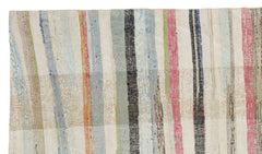 Girit Beige Striped Wool Handmade Area Rug 5'3" x 9'1"