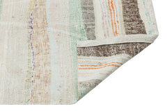 Girit Beige Striped Wool Handmade Area Rug 4'10" x 8'7"