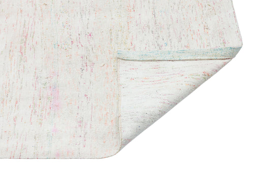 Girit Beige Striped Wool Handmade Area Rug 5'1" x 7'4"