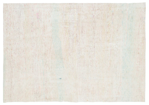 Girit Beige Striped Wool Handmade Area Rug 5'1" x 7'4"