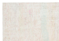 Girit Beige Striped Wool Handmade Area Rug 5'1" x 7'4"