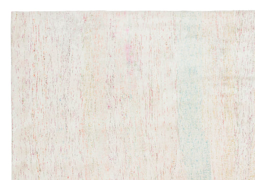 Girit Beige Striped Wool Handmade Area Rug 5'1" x 7'4"