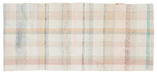 Girit Beige Striped Wool Handmade Area Rug 3'3" x 7'3"