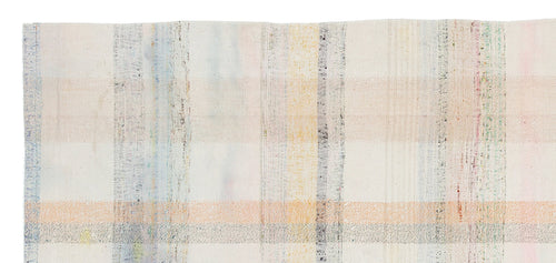 Girit Beige Striped Wool Handmade Area Rug 3'3" x 7'3"