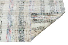 Girit Beige Striped Wool Handmade Area Rug 3'6" x 10'6"