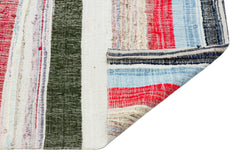 Girit Beige Striped Wool Handmade Area Rug 5'7" x 9'6"