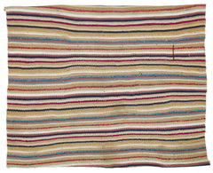 Girit Beige Striped Wool Handmade Area Rug 6'3" x 5'1"