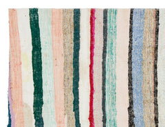 Girit Beige Striped Wool Handmade Area Rug 5'4" x 6'11"