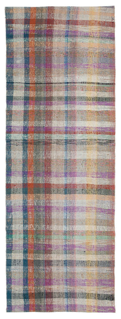 Girit Beige Striped Wool Handmade Area Rug 3'3" x 9'2"