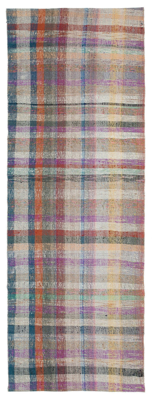 Girit Beige Striped Wool Handmade Area Rug 3'3" x 9'2"