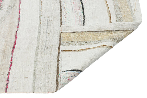 Girit 37159 Beige Striped Wool Handmade Area Rug 5'3" x 8'6"