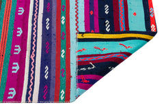 Girit Red Striped Wool Handmade Area Rug 4'0" x 7'6"