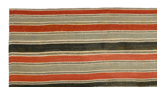 Girit Multy Striped Wool Handmade Area Rug 4'9" x 8'10"