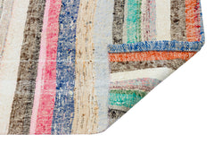 Girit Beige Striped Wool Handmade Area Rug 2'11" x 10'10"