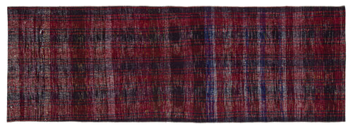 Girit Red Striped Wool Handmade Area Rug 3'1" x 8'11"
