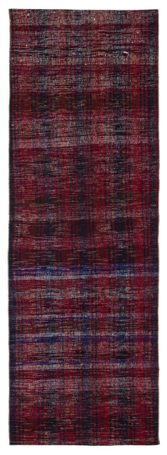 Girit Red Striped Wool Handmade Area Rug 3'1" x 8'11"