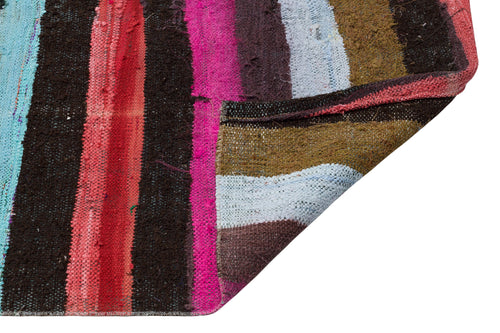 Girit Beige Striped Wool Handmade Area Rug 5'4" x 9'11"