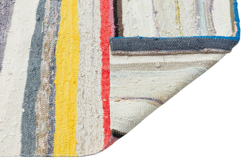 Girit Beige Striped Wool Handmade Area Rug 5'3" x 12'4"