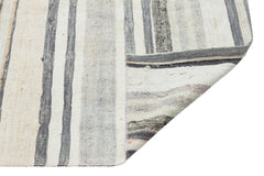 Girit Beige Striped Wool Handmade Area Rug 4'7" x 6'3"