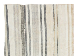 Girit Beige Striped Wool Handmade Area Rug 4'7" x 6'3"