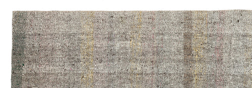 Girit Beige Striped Wool Handmade Area Rug 2'9" x 8'8"