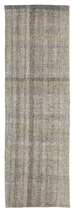 Girit Beige Striped Wool Handmade Area Rug 2'9" x 8'8"