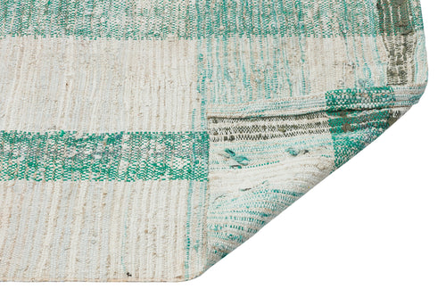 Girit 37207 Beige Striped Wool Handmade Area Rug 4'11" x 7'9"