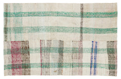 Girit 37207 Beige Striped Wool Handmade Area Rug 4'11" x 7'9"