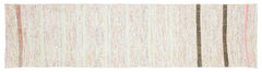 Girit Beige Striped Wool Handmade Area Rug 2'9" x 11'0"