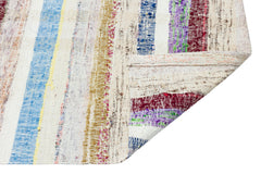 Girit Beige Striped Wool Handmade Area Rug 2'11" x 10'1"