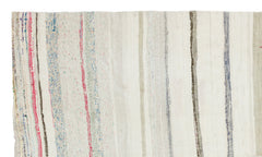 Girit Beige Striped Wool Handmade Area Rug 4'11" x 8'4"