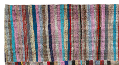 Girit Beige Striped Wool Handmade Area Rug 5'7" x 9'9"