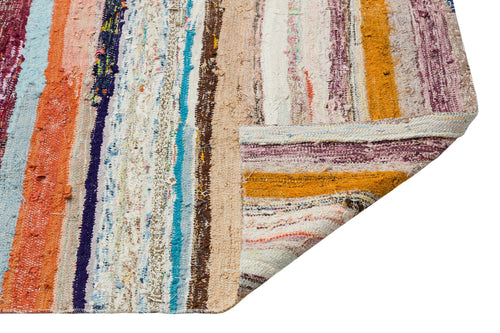 Girit Beige Striped Wool Handmade Area Rug 5'0" x 10'9"