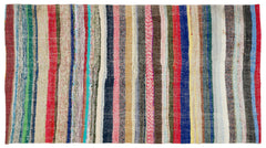 Girit Multy Striped Wool Handmade Area Rug 5'2" x 9'5"