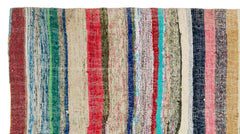 Girit Multy Striped Wool Handmade Area Rug 5'2" x 9'5"