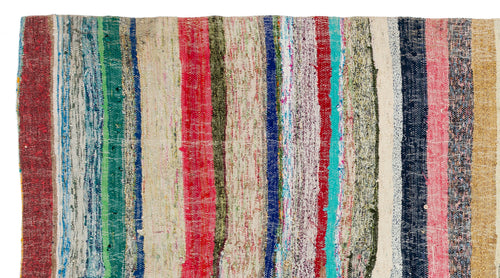 Girit Multy Striped Wool Handmade Area Rug 5'2" x 9'5"