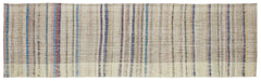 Girit Beige Striped Wool Handmade Area Rug 3'1" x 10'8"