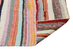 Girit Beige Striped Wool Handmade Area Rug 6'7" x 10'4"
