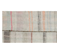 Girit Beige Striped Wool Handmade Area Rug 5'0" x 8'11"